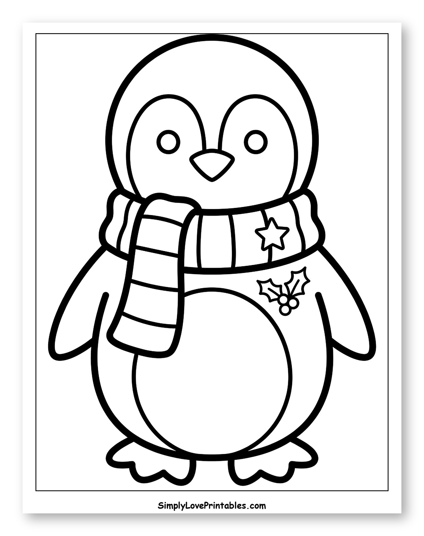 Festive Christmas Penguin with a Cozy Scarf