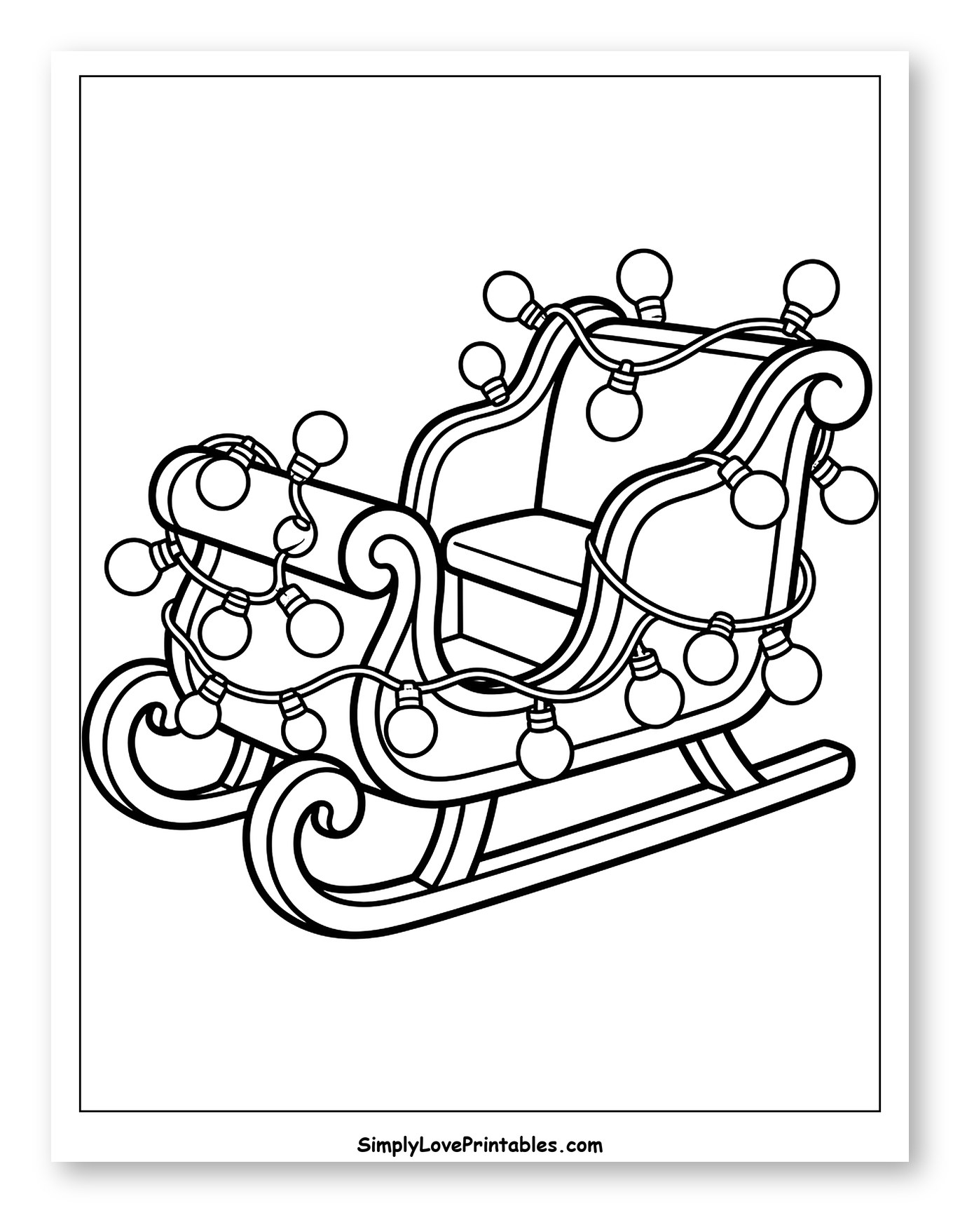 Festive Christmas Sleigh with Glowing Lights
