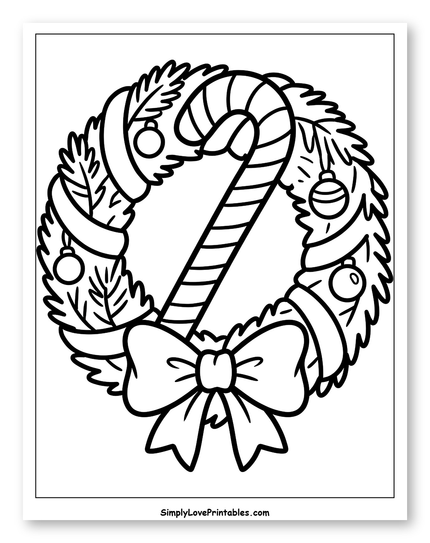 Festive Christmas Wreath with a Candy Cane