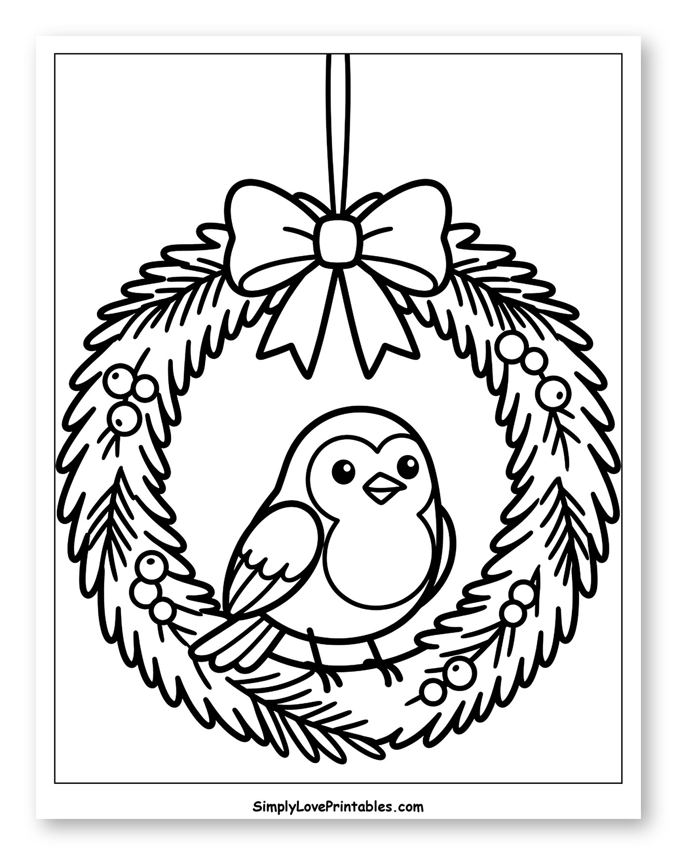 Festive Christmas Wreath with a Sweet Little Bird