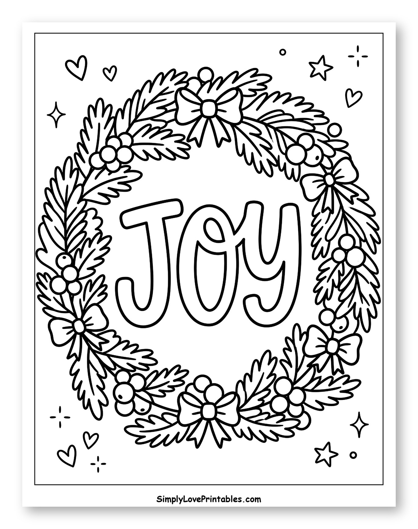 Festive Christmas Wreath with Joy Lettering