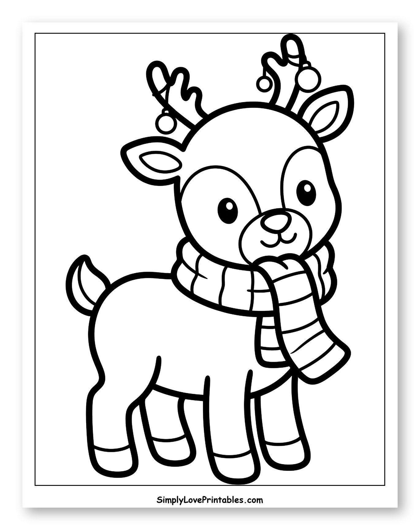 Festive Little Reindeer Wearing a Cozy Scarf