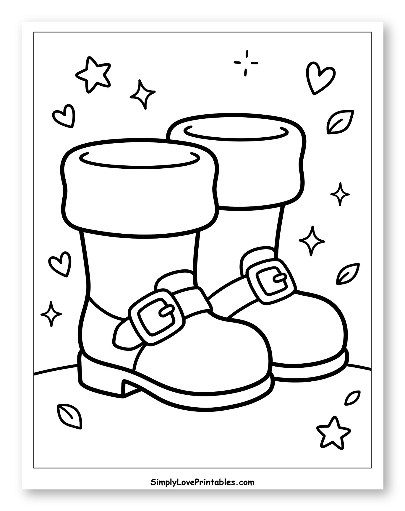 Festive Santa Boots with Stars and Hearts