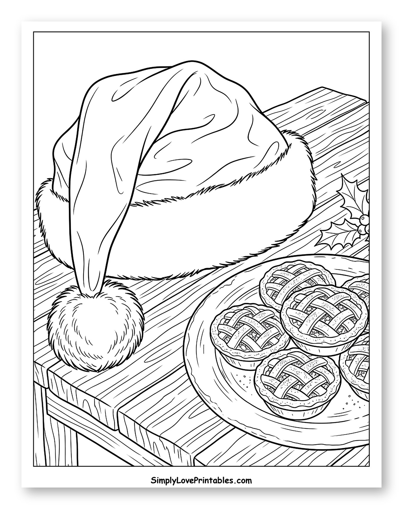 Festive Santa Hat and Plate of Mini Pies