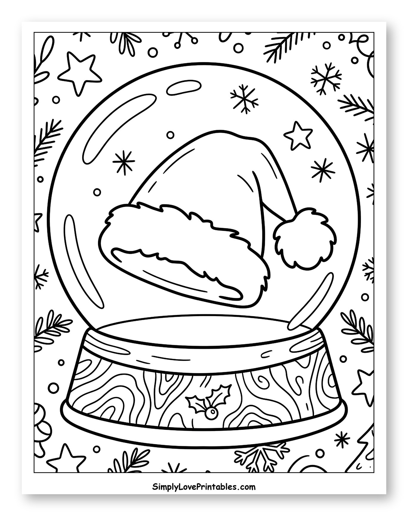 Festive Santa Hat Inside a Snow Globe