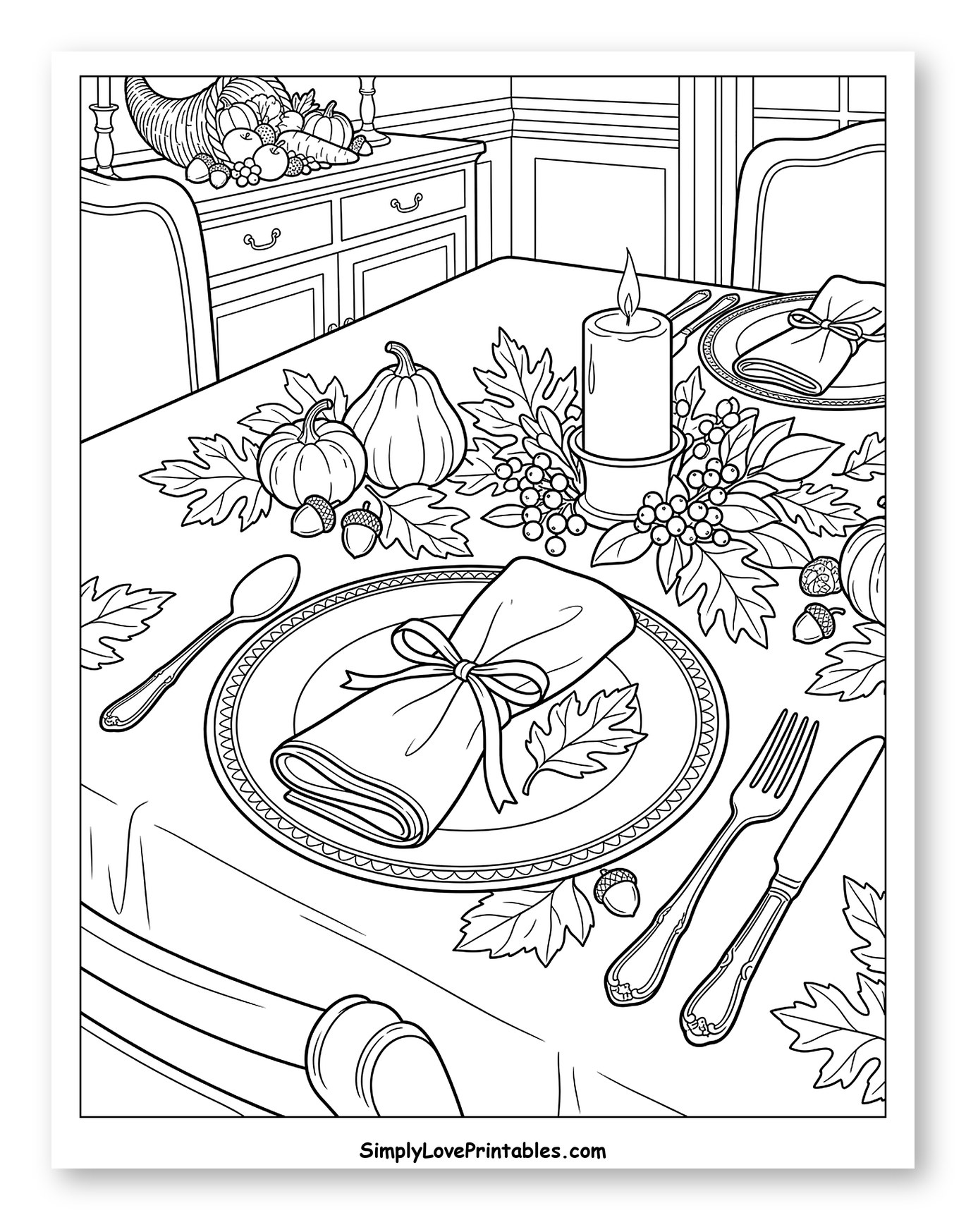 Festive Thanksgiving Table Setting with Pumpkins
