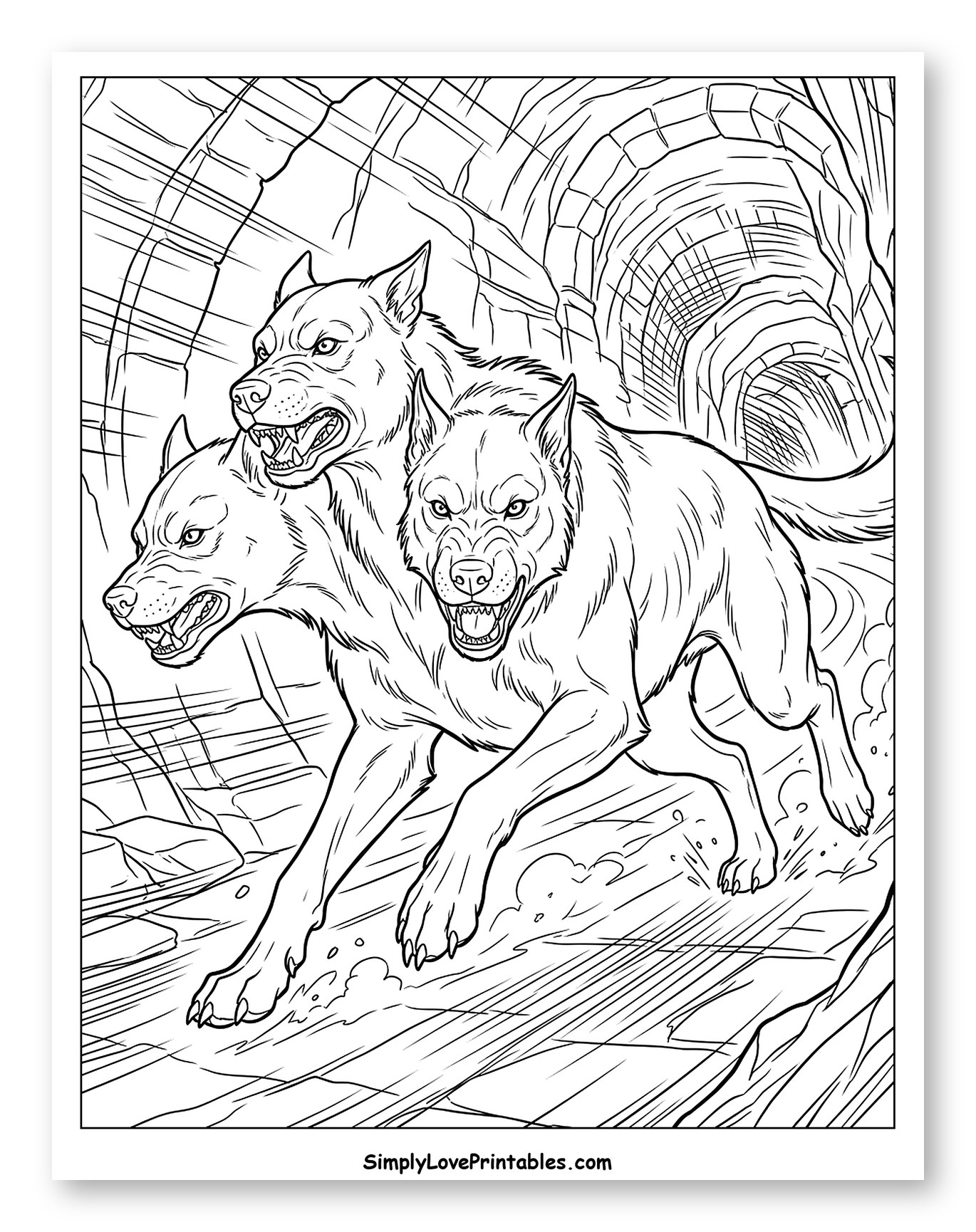 Fierce Cerberus Bursting from a Cavern