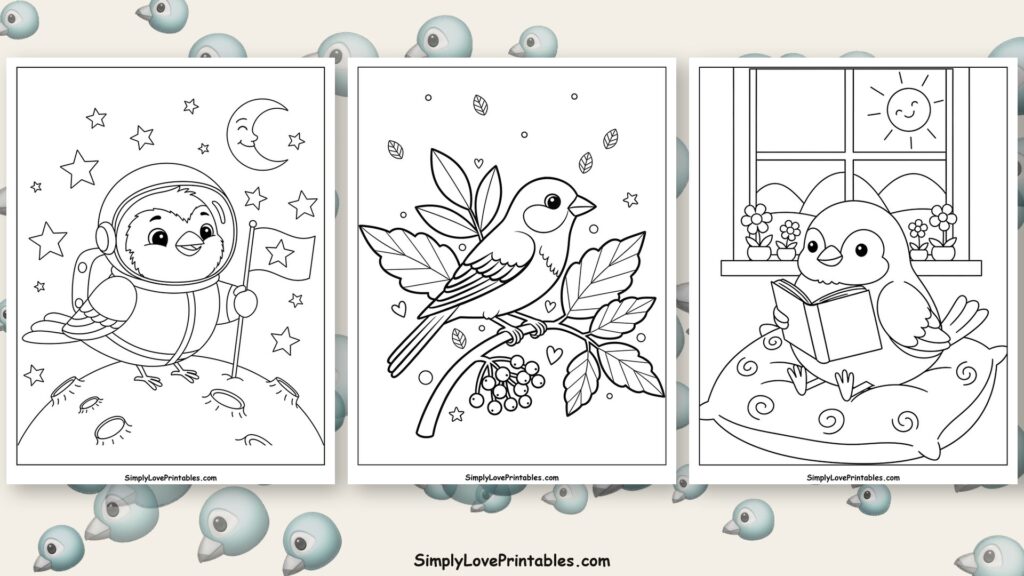 finch coloring pages featured image