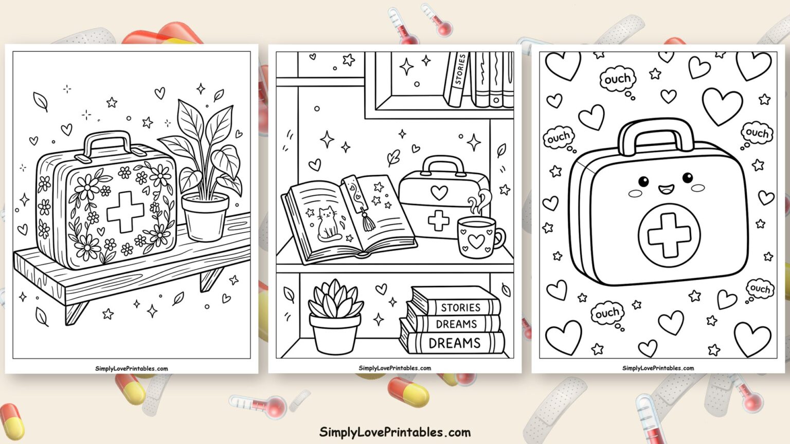First Aid Kit Colorable 29 First Aid Kit Coloring Pages (Free PDF Printables)