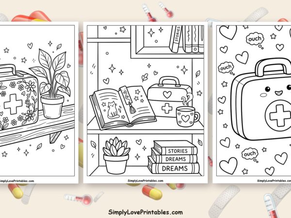 first aid kit coloring pages featured image