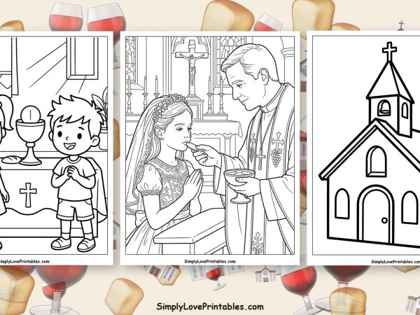 First Communion coloring pages featured image
