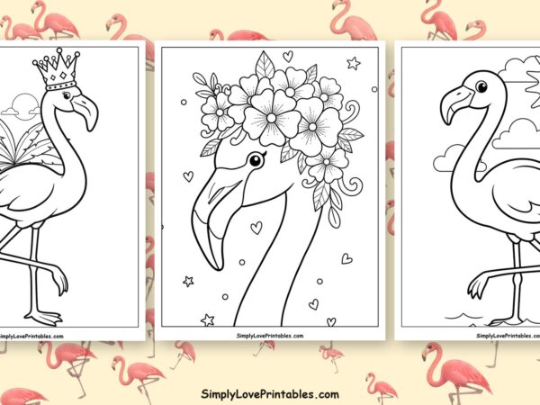 flamingo coloring pages featured image