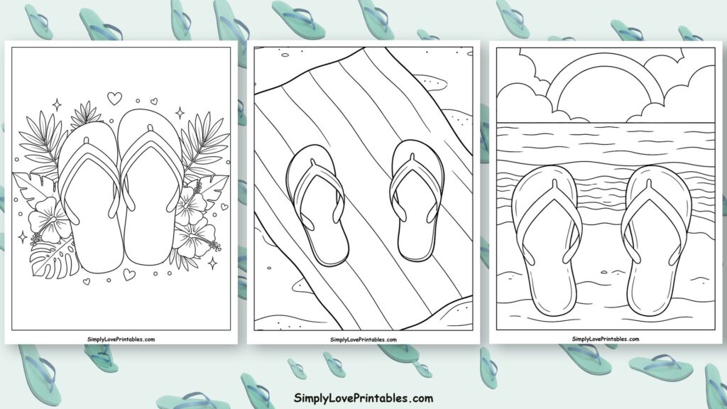 flip flops coloring pages featured image