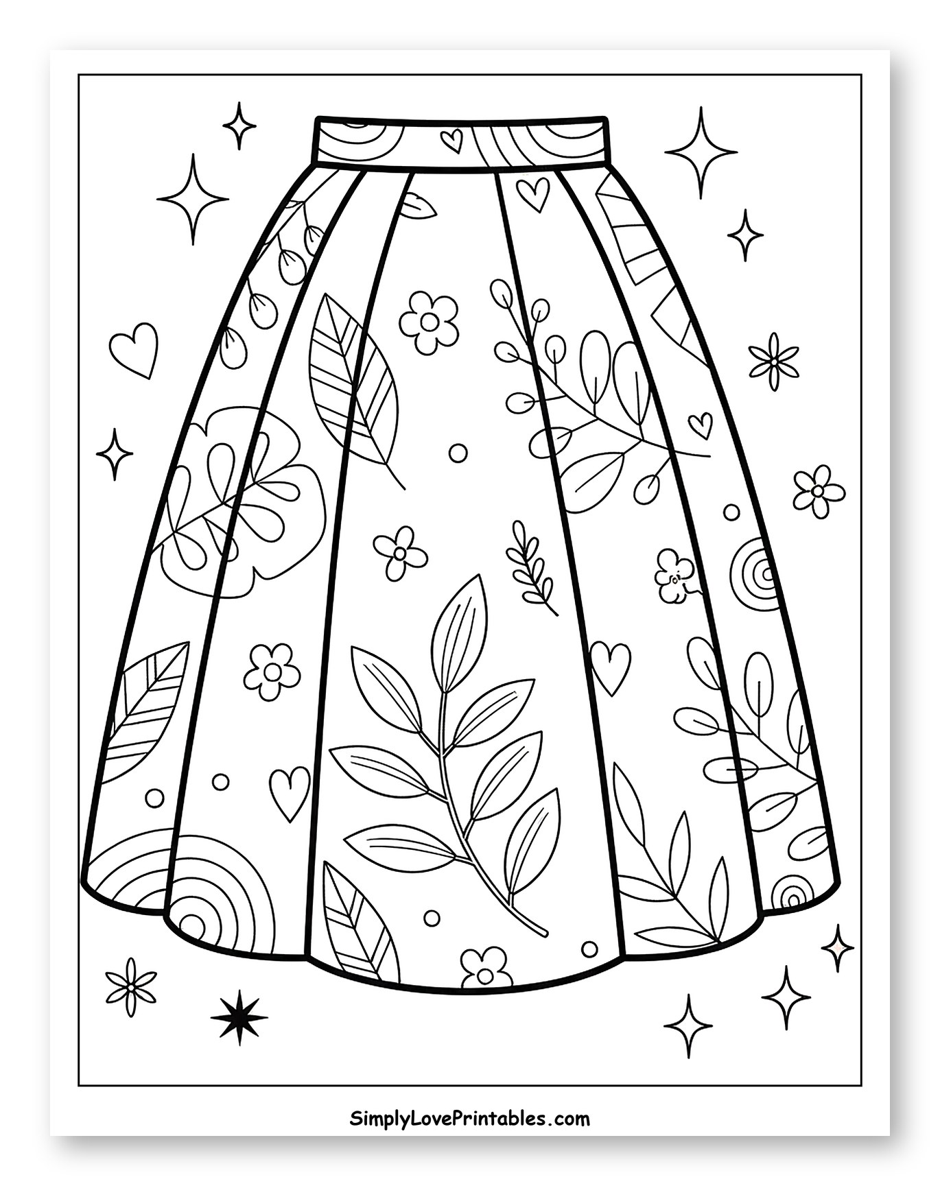 Floral Patterned Pleated Skirt