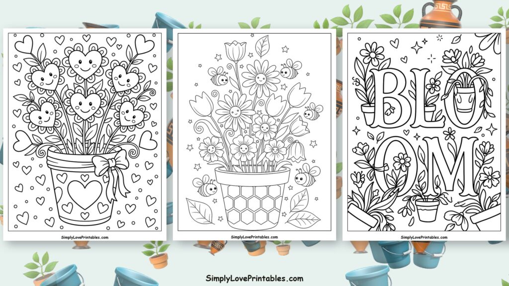 flower pot coloring pages featured image