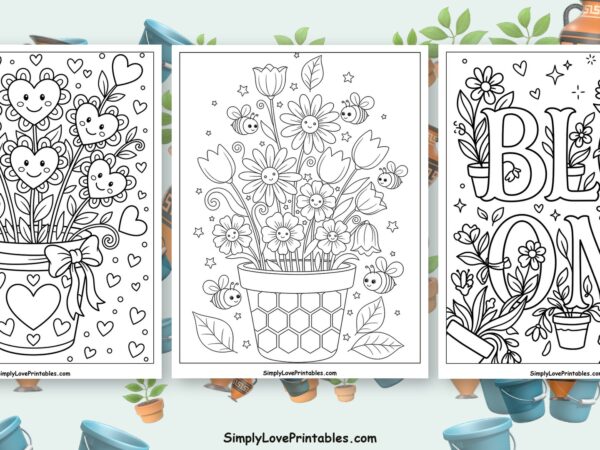 flower pot coloring pages featured image