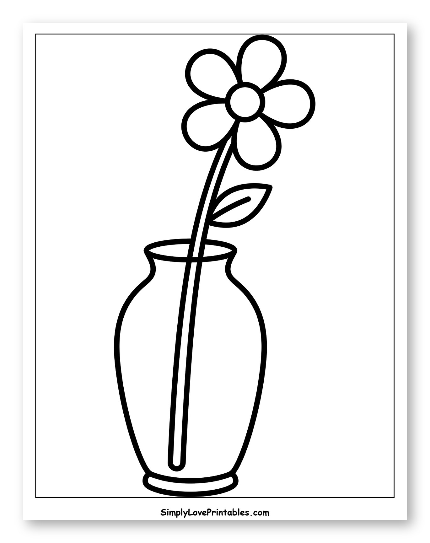 Flower with Leaf in a Vase