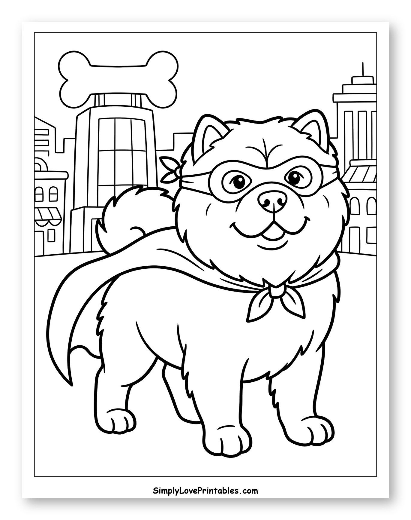 Fluffy Superhero Chow Chow in City