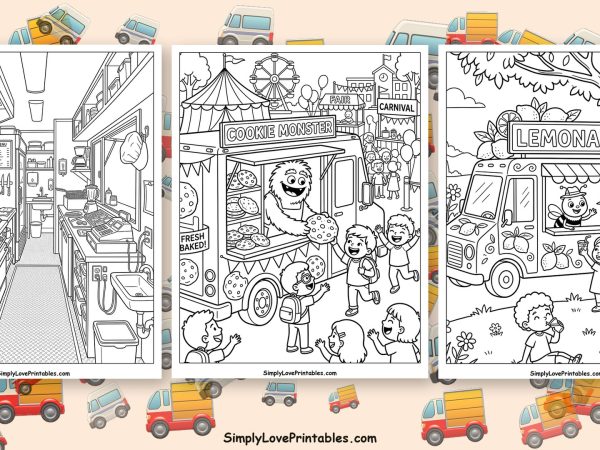Food truck coloring pages featured image