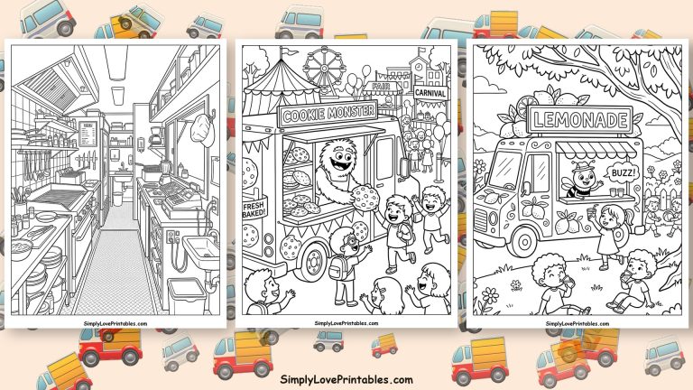 Food truck coloring pages featured image