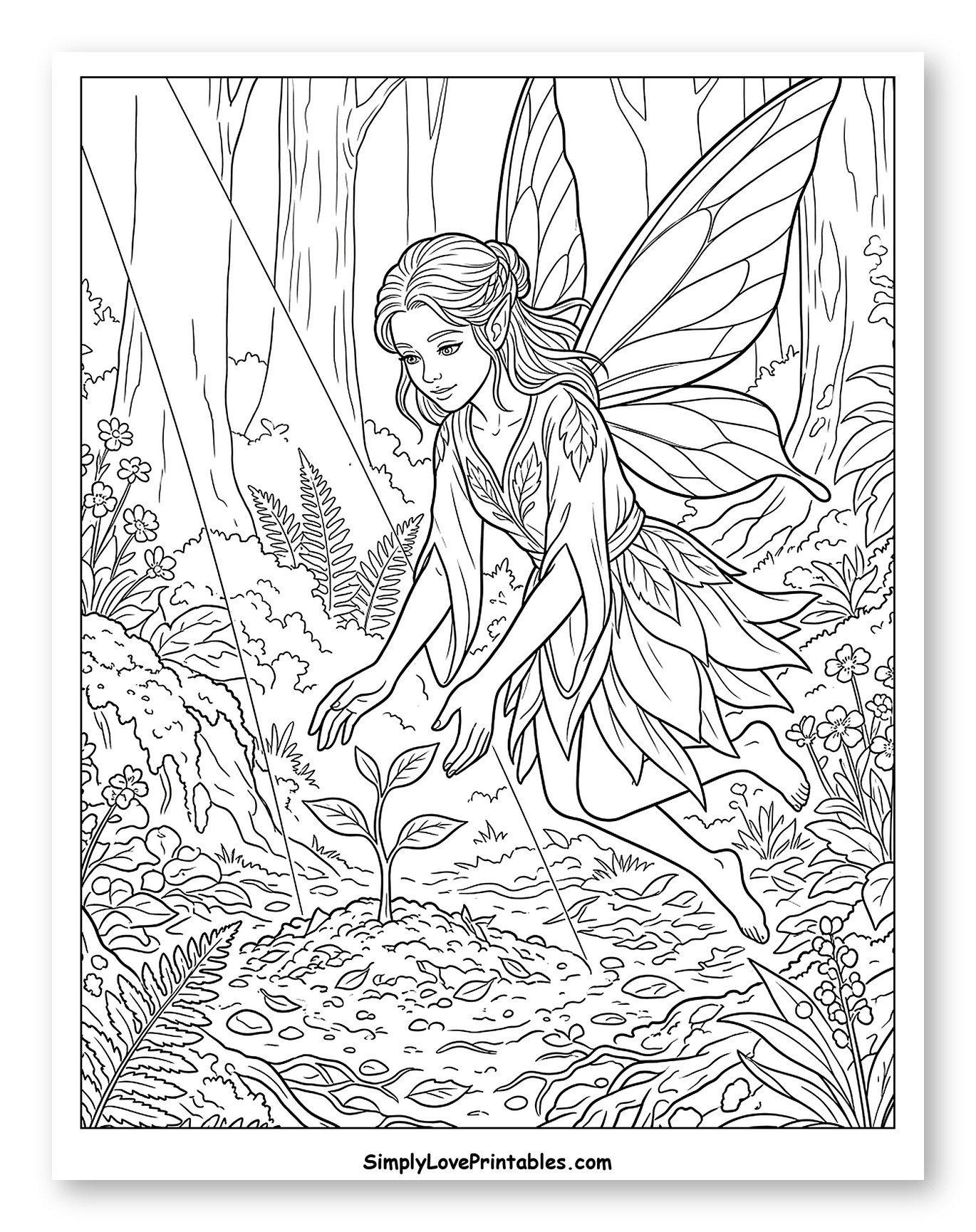 Forest Fairy Nurturing a New Sprout