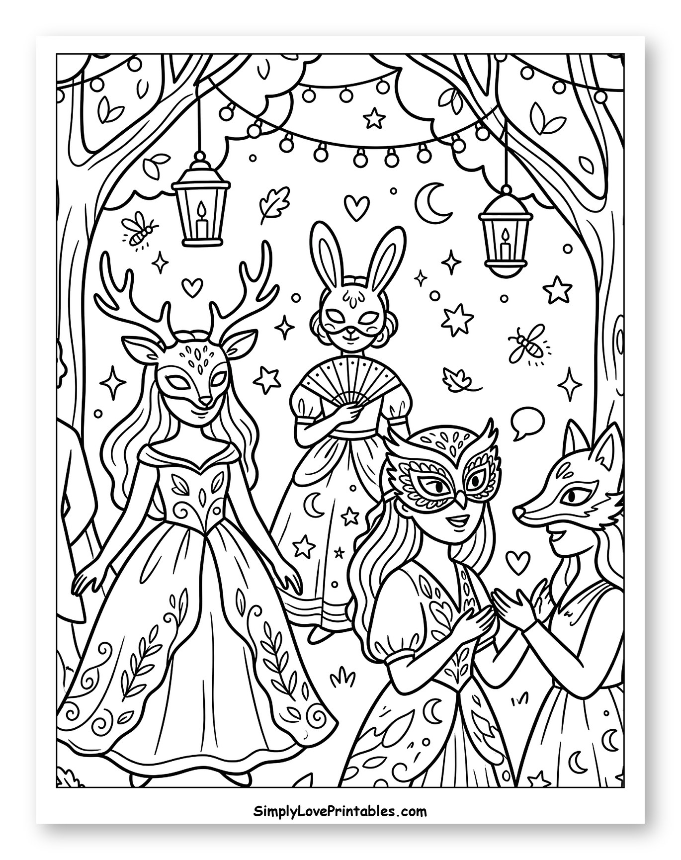 Forest Masquerade Ball with Animal Masks