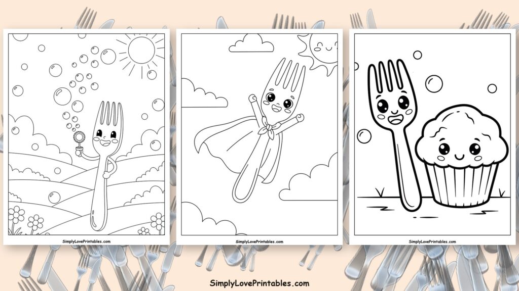 fork coloring pages featured image
