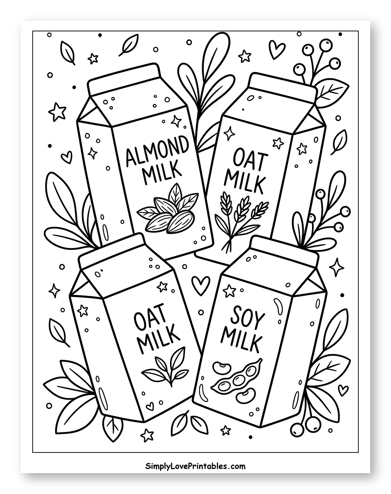 Four Plant-Based Milks with Botanical Elements