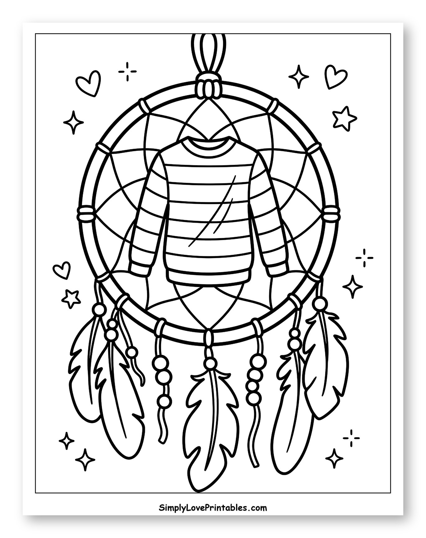Freddy Krueger Sweater Dreamcatcher with Feathers to Color for Adults