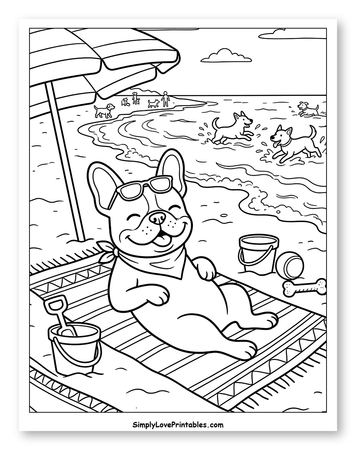 French Bulldog Relaxing at the Beach