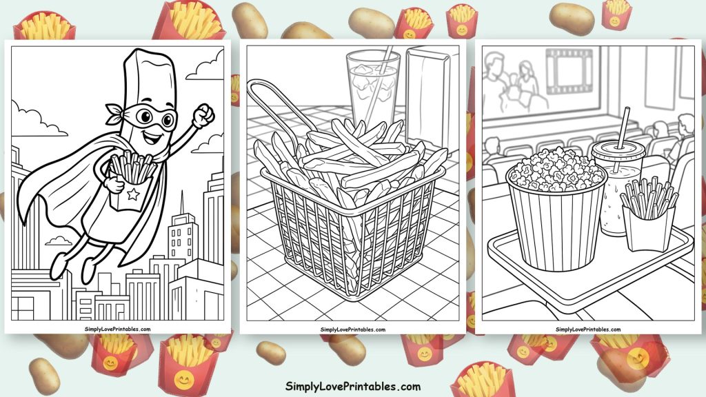 French fries coloring pages featured image