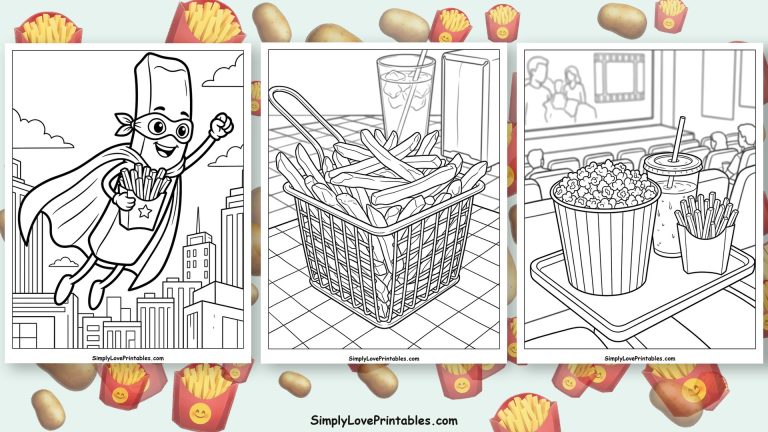 French fries coloring pages featured image