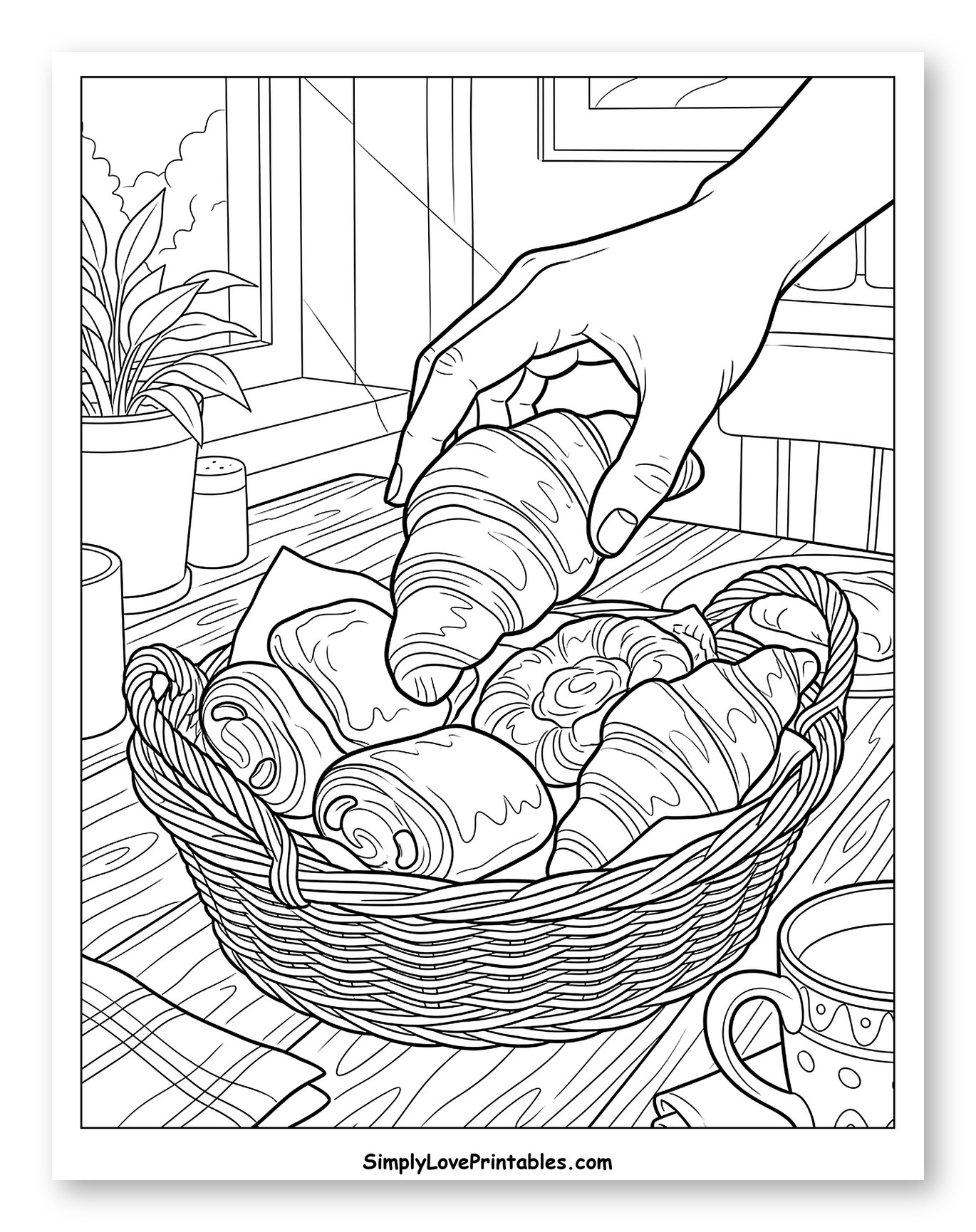 Fresh Croissant Taken from Pastry Basket