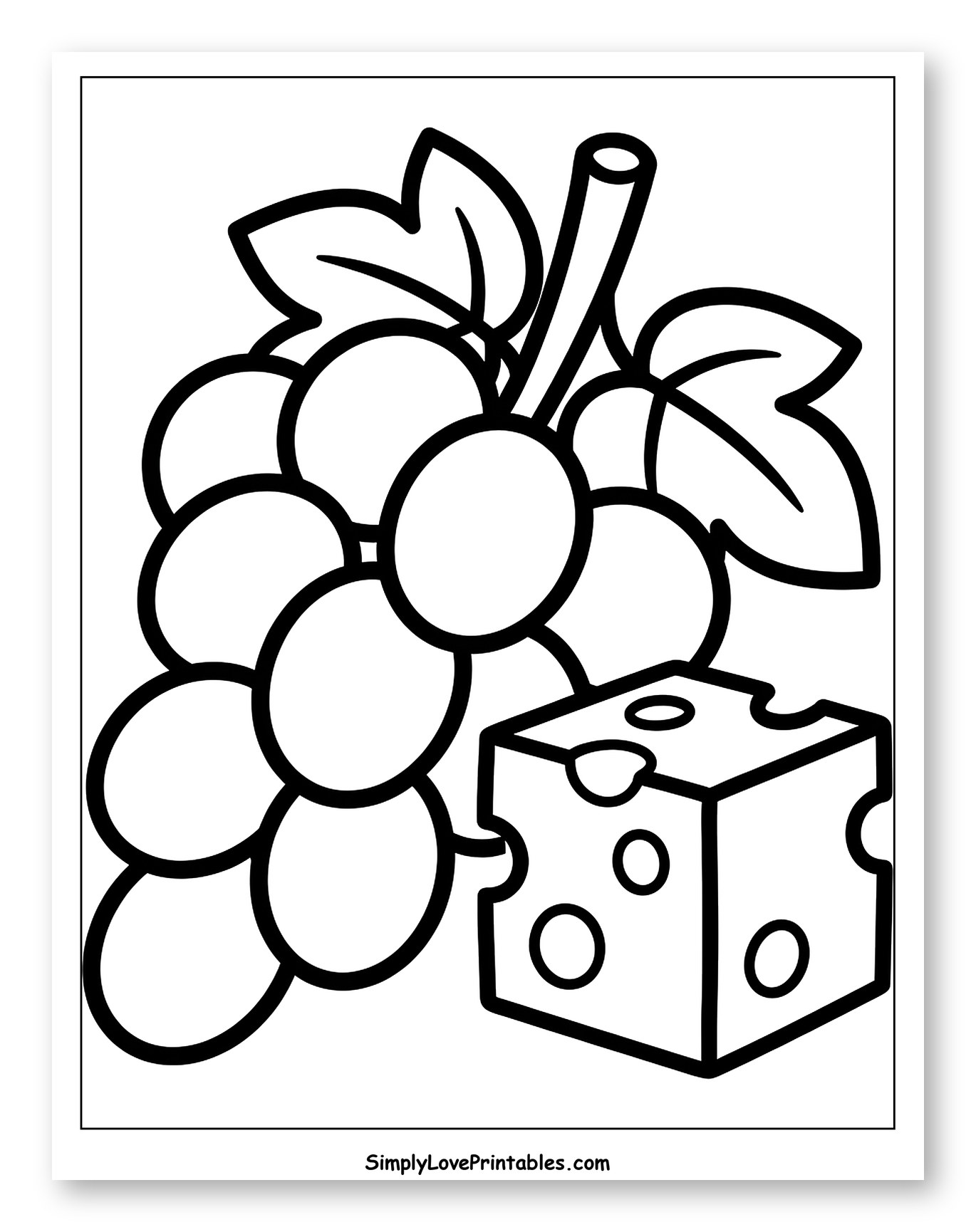 Fresh Grapes and a Block of Cheese