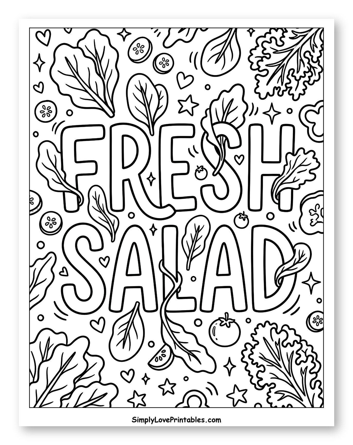 Fresh Salad Text with Assorted Vegetables