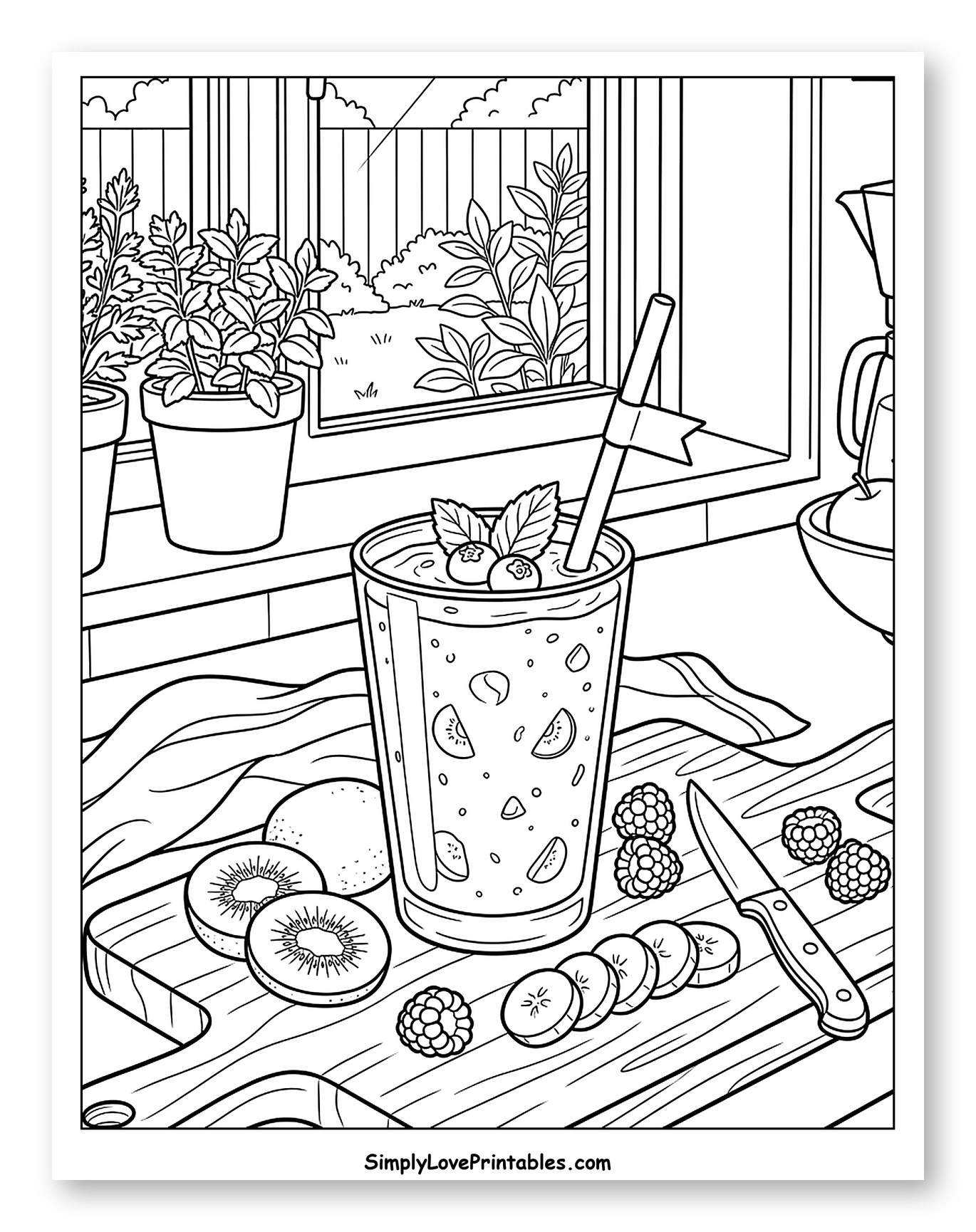 Fresh Smoothie with Fruits by a Window
