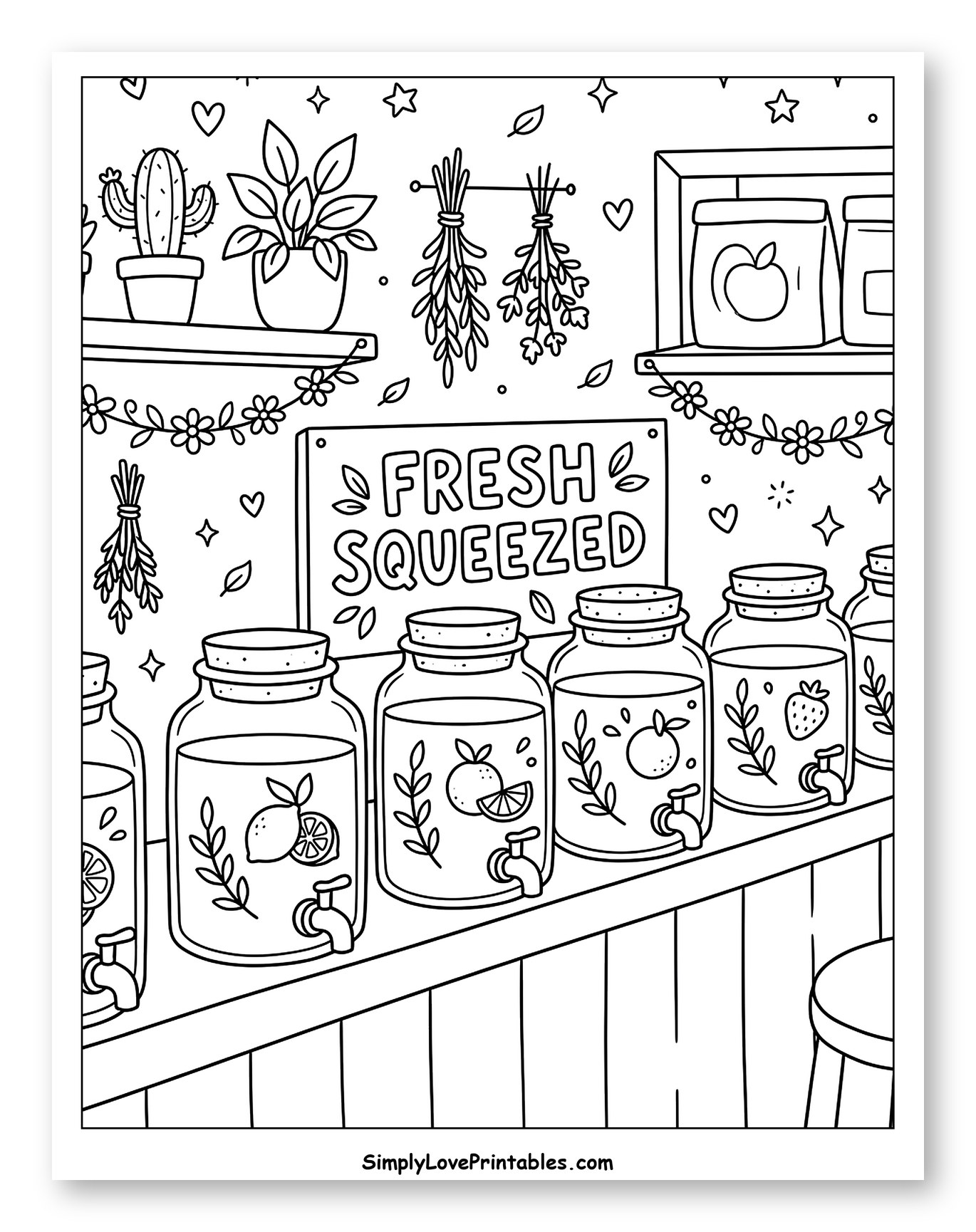 Fresh Squeezed Juice Bar with Plants