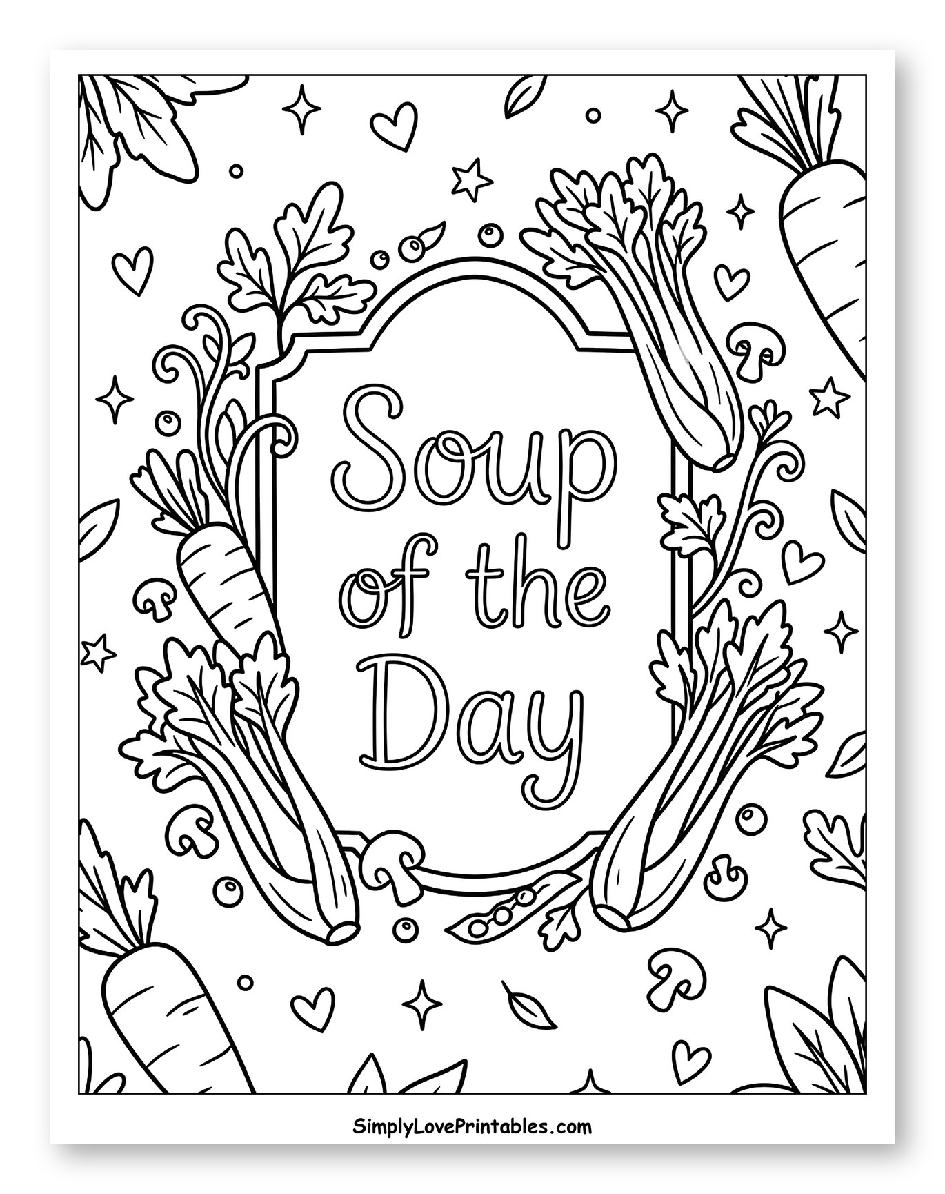 Fresh Vegetables Frame Soup of the Day