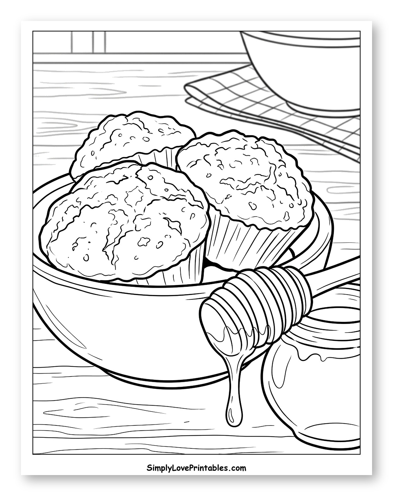 Freshly Baked Muffins with Sweet Honey
