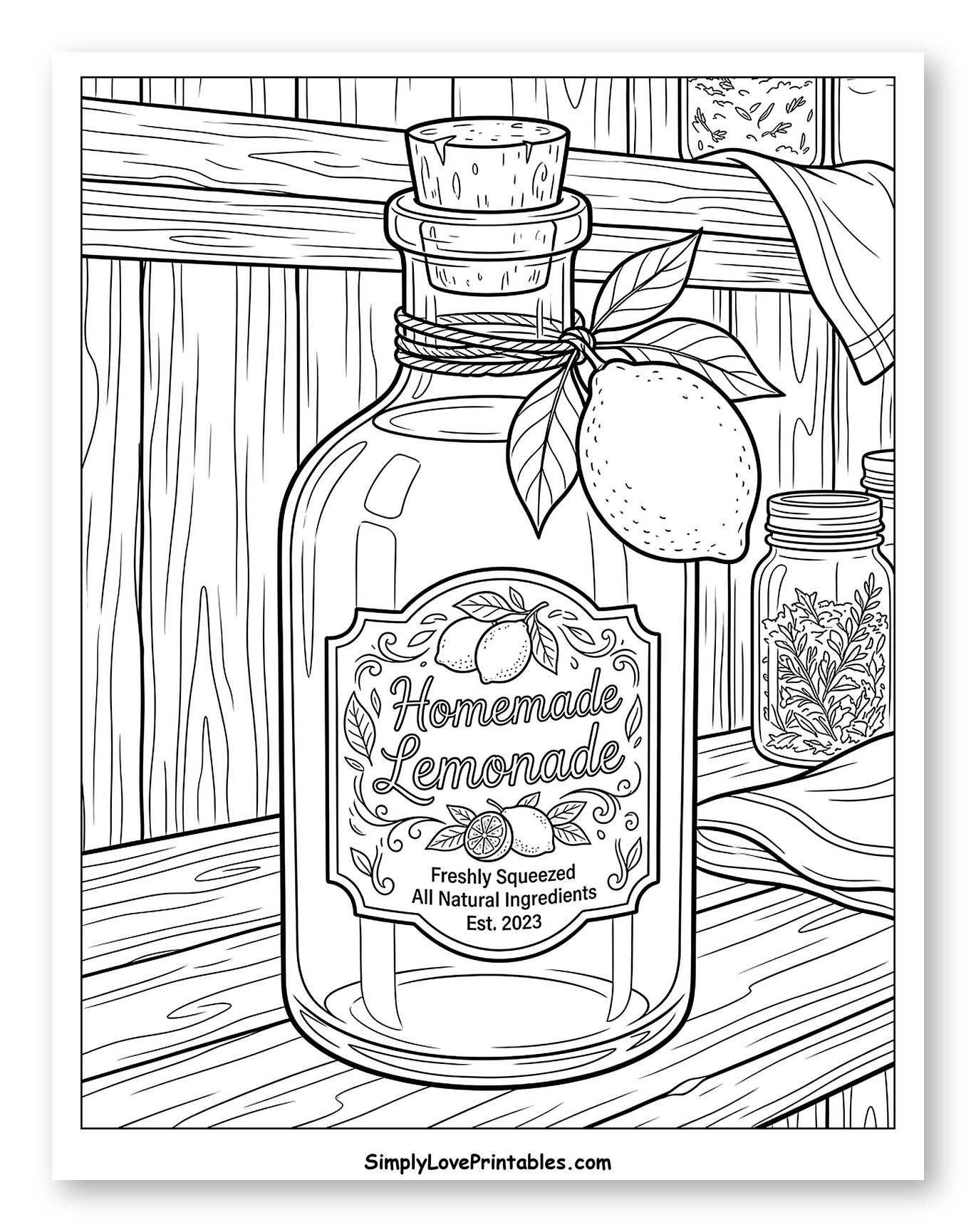 Freshly Squeezed Lemonade Bottle Scene
