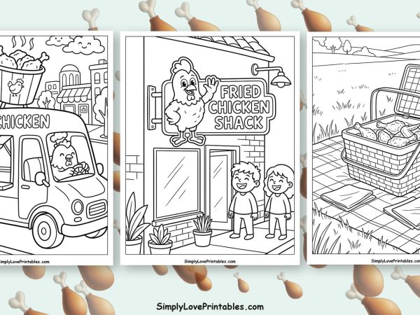 Fried chicken coloring pages featured image