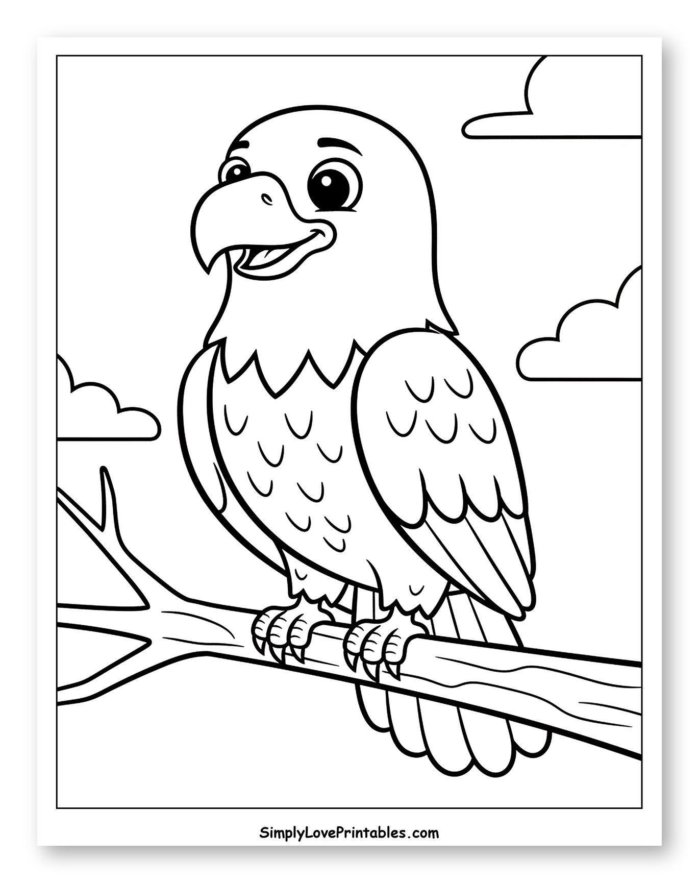 Friendly Bald Eagle Sitting on a Branch