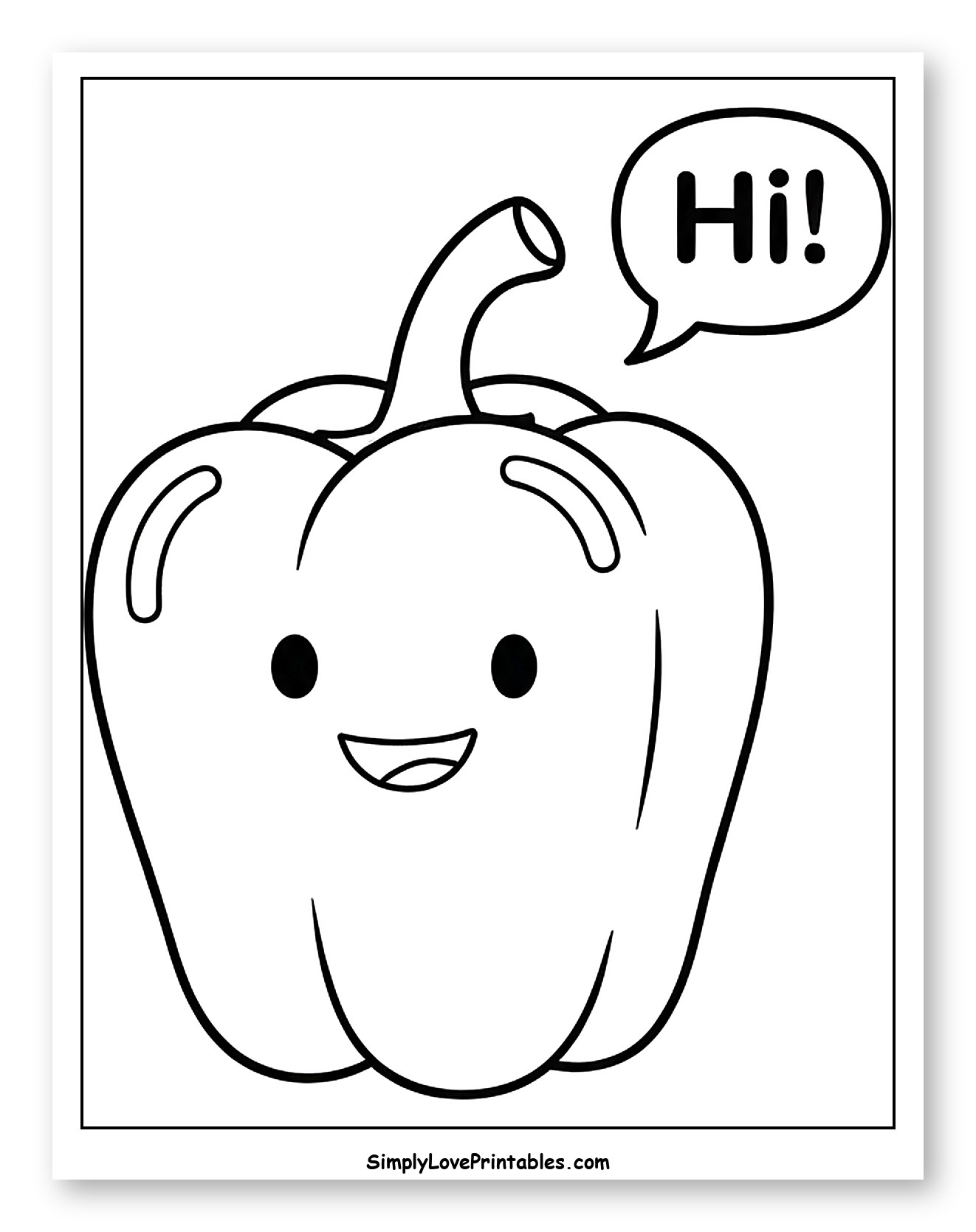 Friendly Bell Pepper Waving Hello