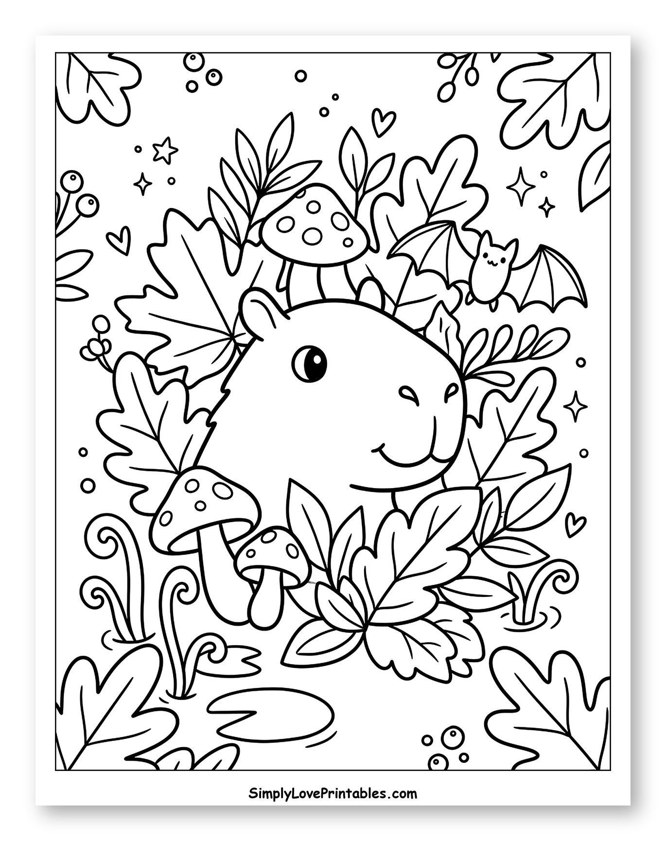 Friendly Capybara with a Bat Friend