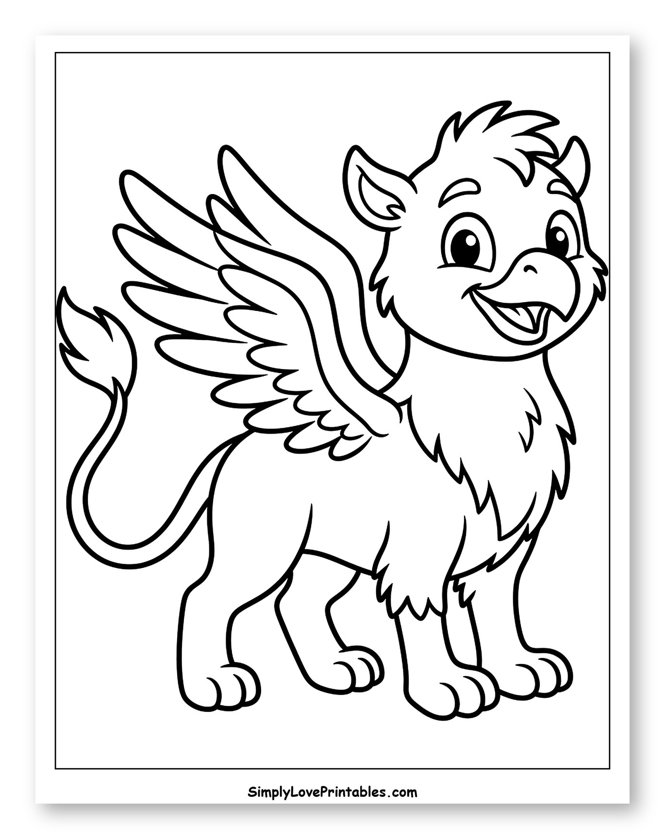 Friendly Cartoon Griffin Standing
