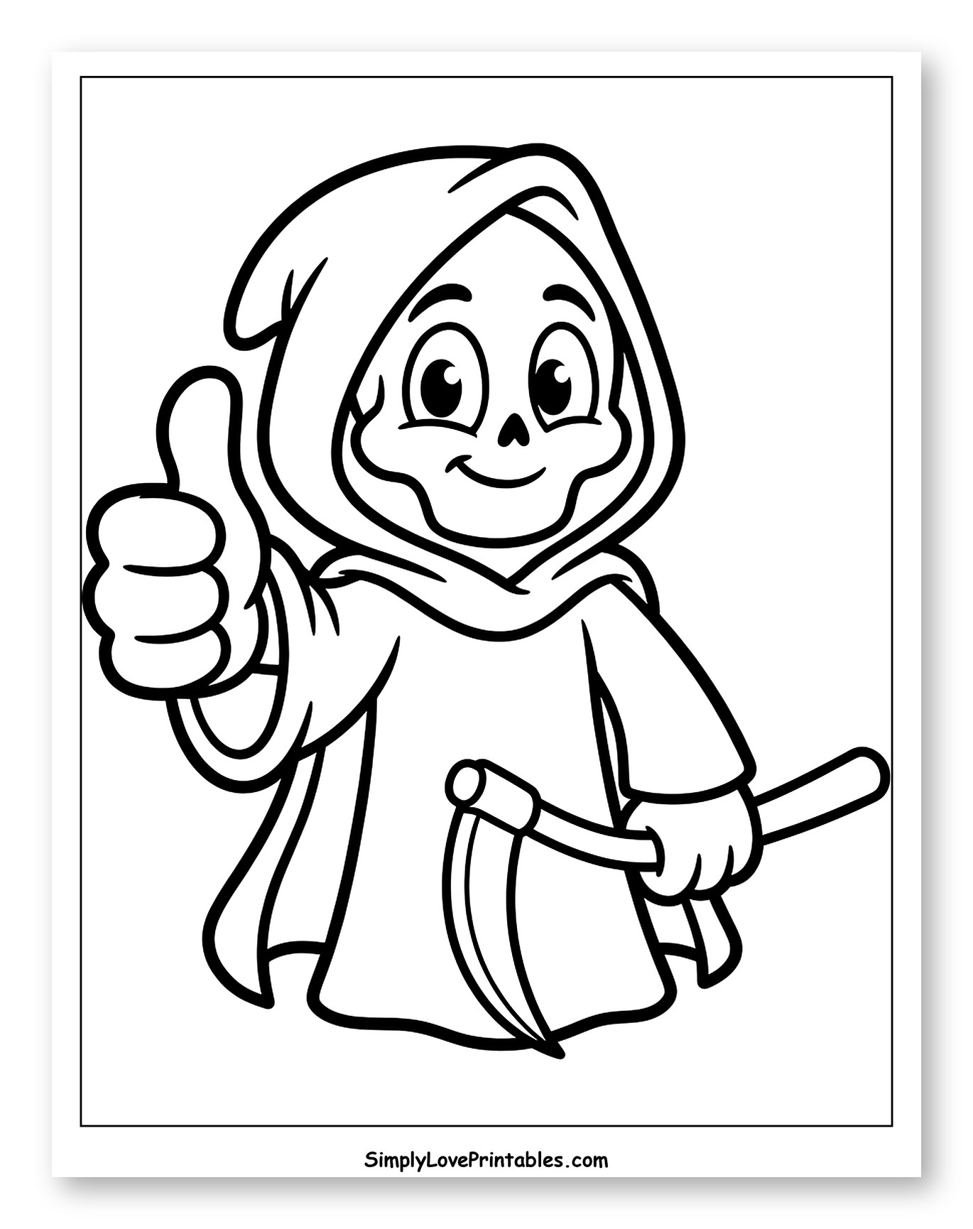 Friendly Cartoon Grim Reaper Thumbs Up