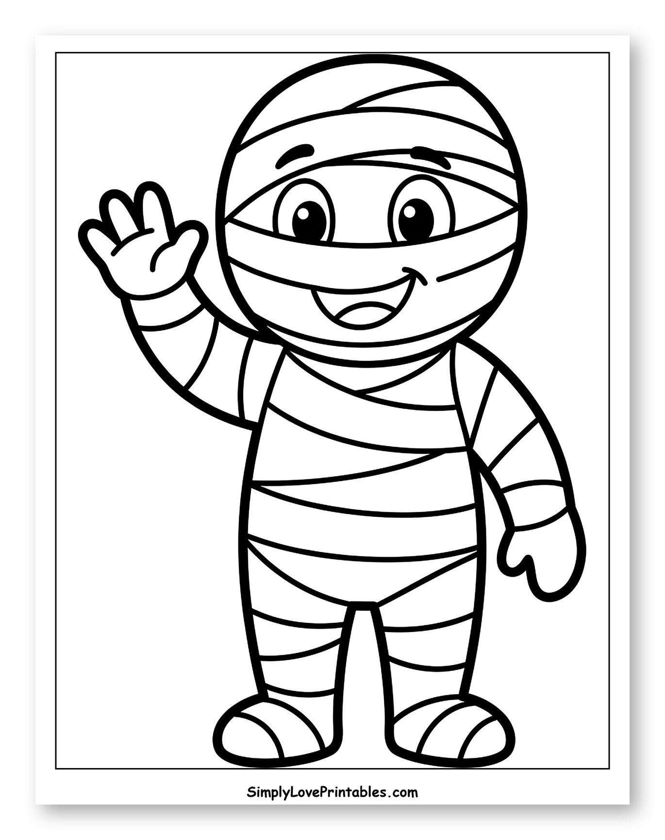 Friendly Cartoon Mummy Waving Hand