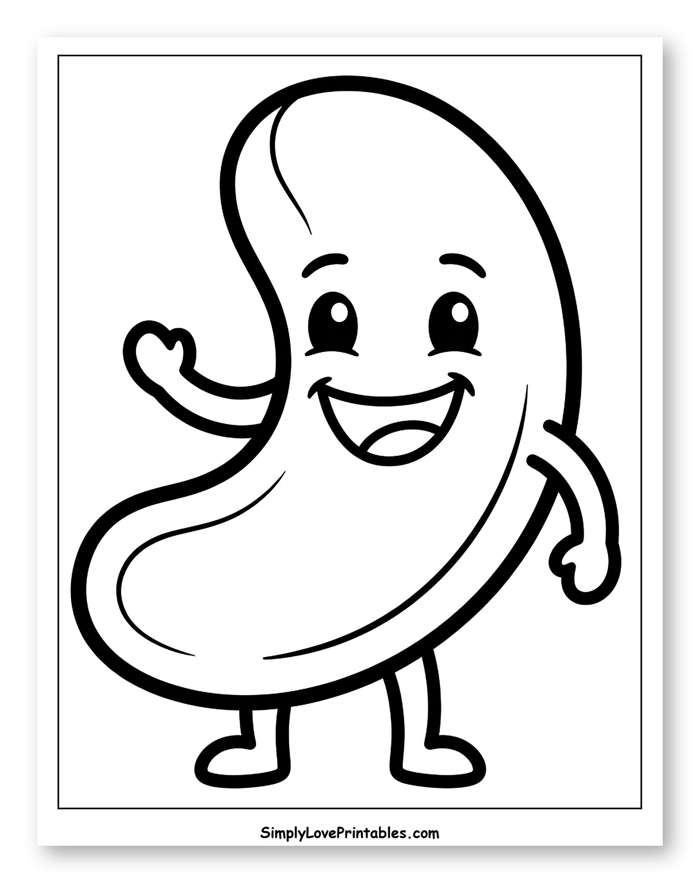 Friendly Cartoon Nut Waving Happily