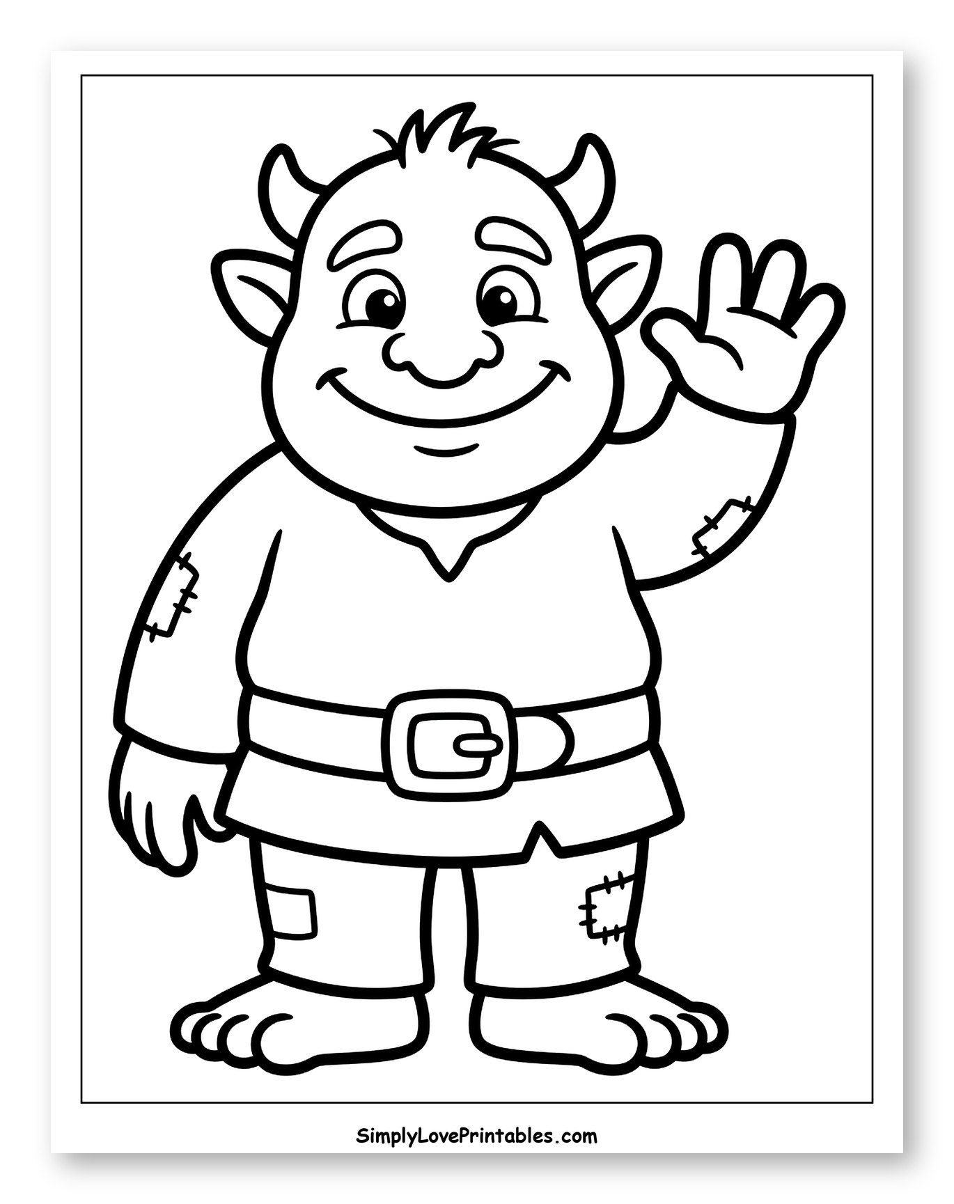 Friendly Cartoon Troll Waving