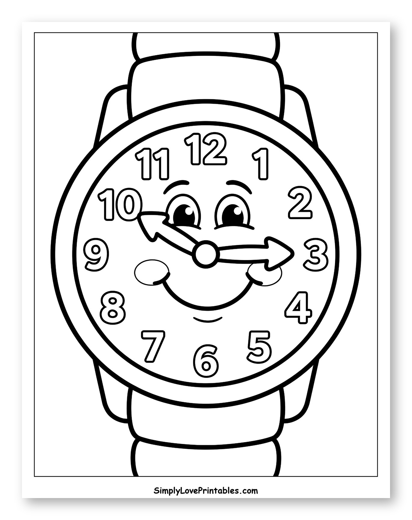 Friendly Cartoon Wristwatch with Big Smile